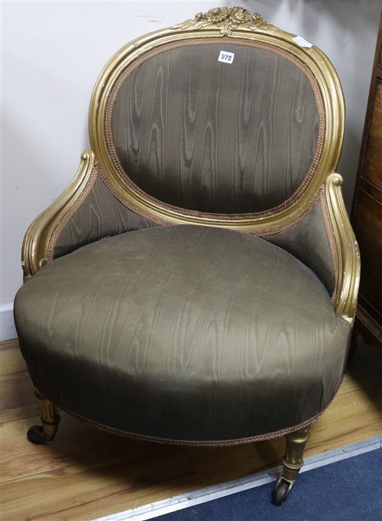 A French giltwood salon chair